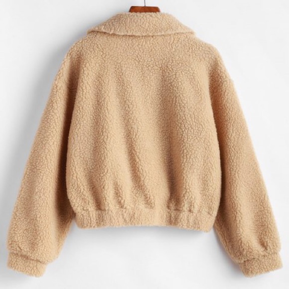 zaful | zip up fluffy faux shearling coat - Picture 2 of 2